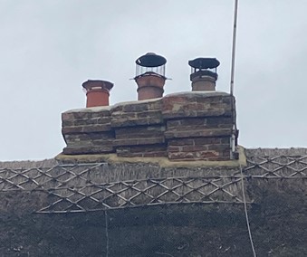 chimney on a thatch property